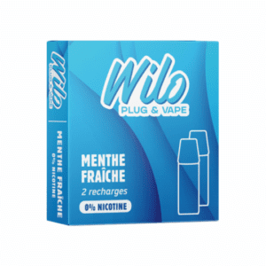 pod puff rechargable pack de 2 20mg sel de nicotine menthe fraiche wilo