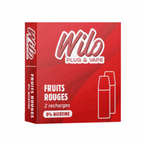 pod puff rechargable pack de 2 0mg sel de nicotine fruit rouge wilo